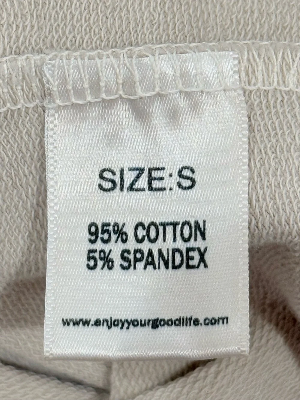 Goodlife Micro Terry Lounge Set Small Beige Hoodie Joggers Travel Minimal Comfy
